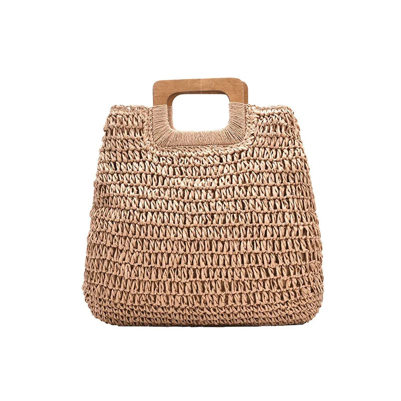 Bolsa de Palha Tecido Feminina Grande Capacidade