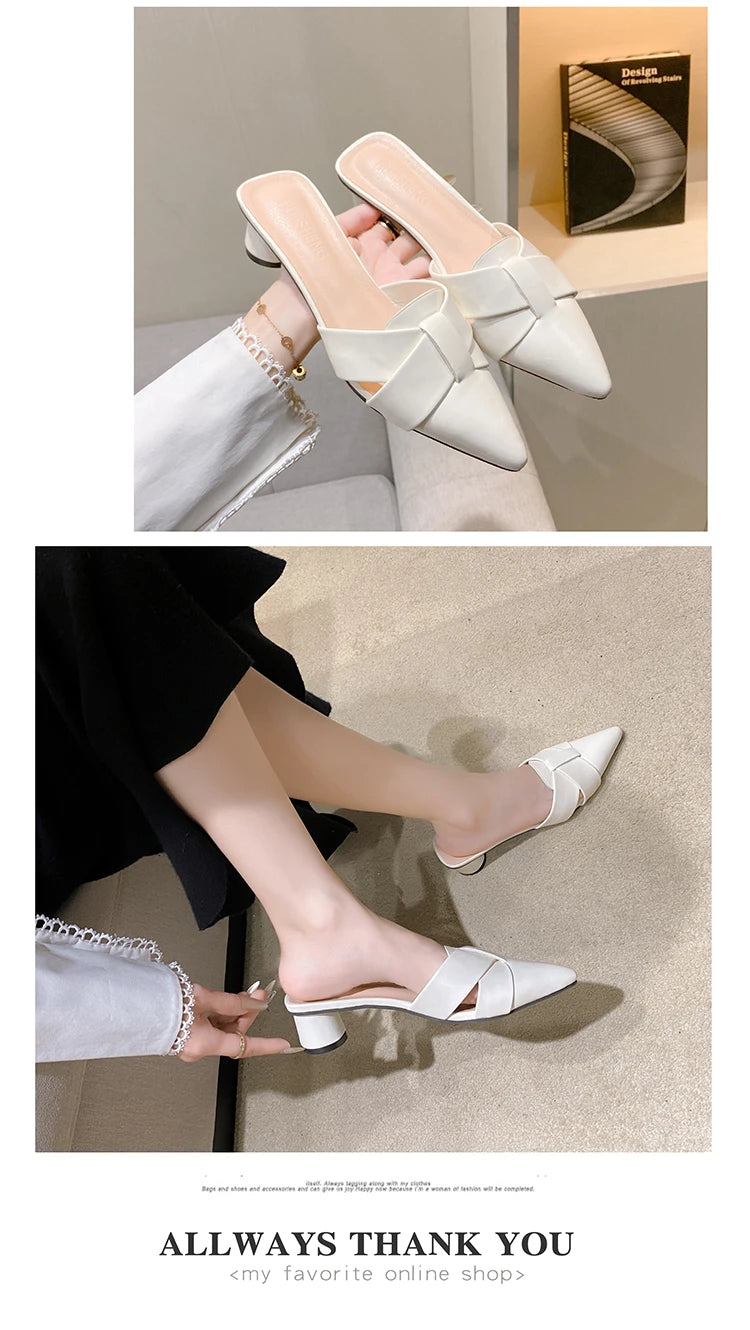 Sapatos de Salto Redondo Elegantes para Mulheres