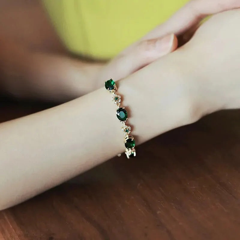 Pulseira Luxo Verde Cristal