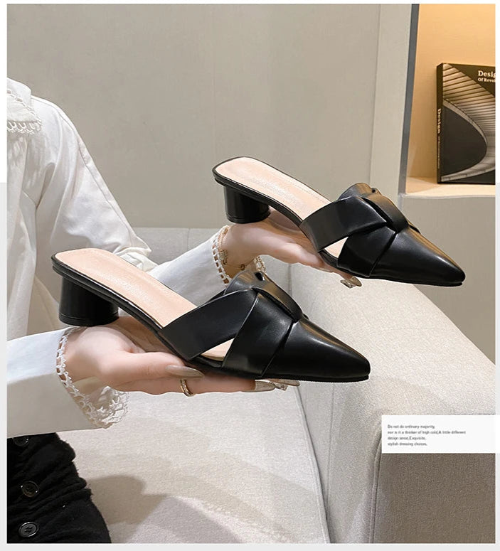 Sapatos de Salto Redondo Elegantes para Mulheres