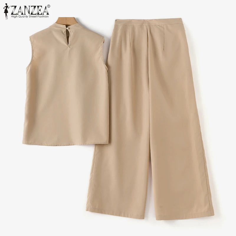 Conjunto Elegante de Calças e Regata para Mulheres
