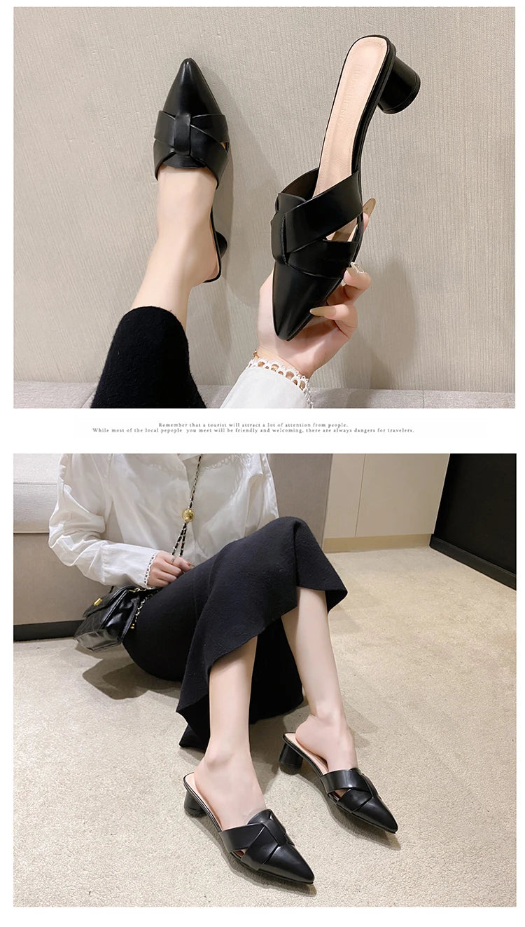 Sapatos de Salto Redondo Elegantes para Mulheres