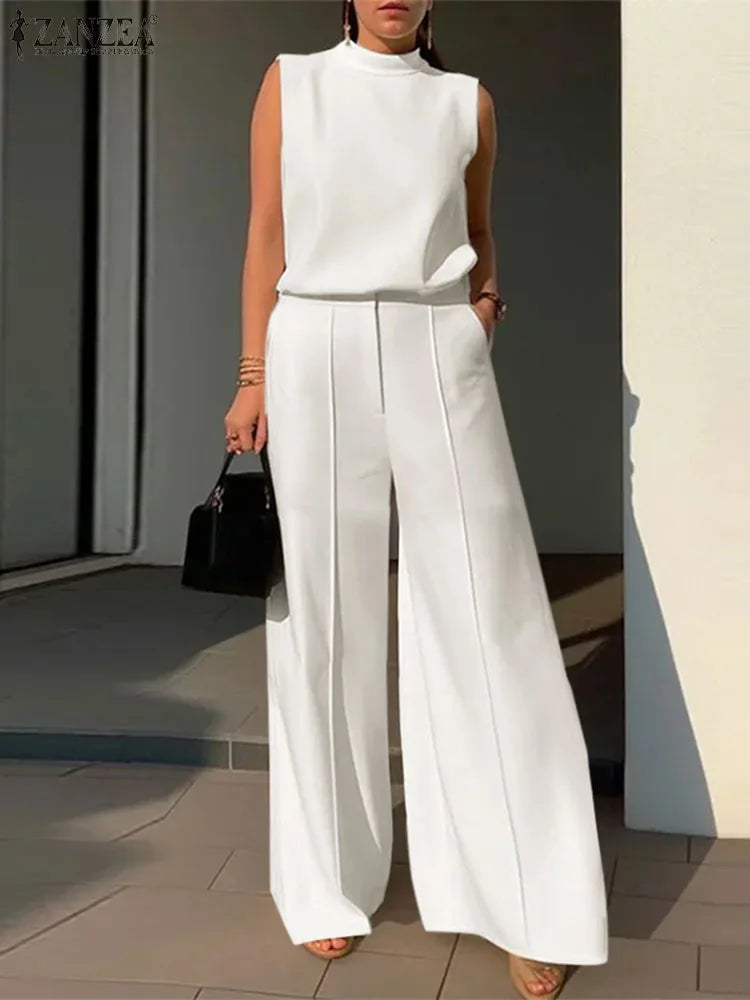 Conjunto Elegante de Calças e Regata para Mulheres