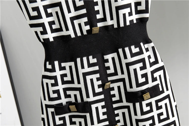 Conjunto Casual de Suéter e Vestido de Malha para Mulheres