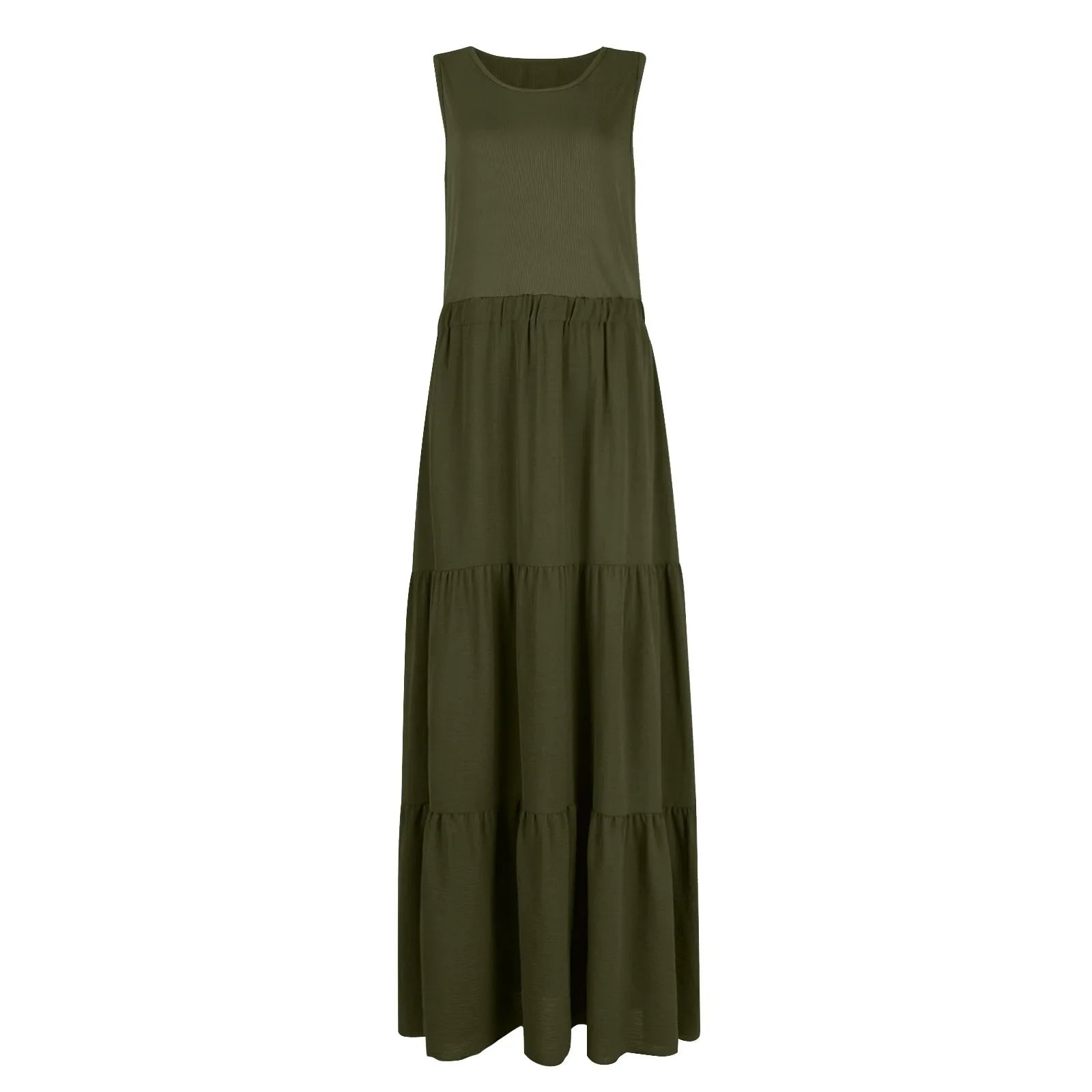 Vestido Longo de Praia Boêmio Sem Mangas