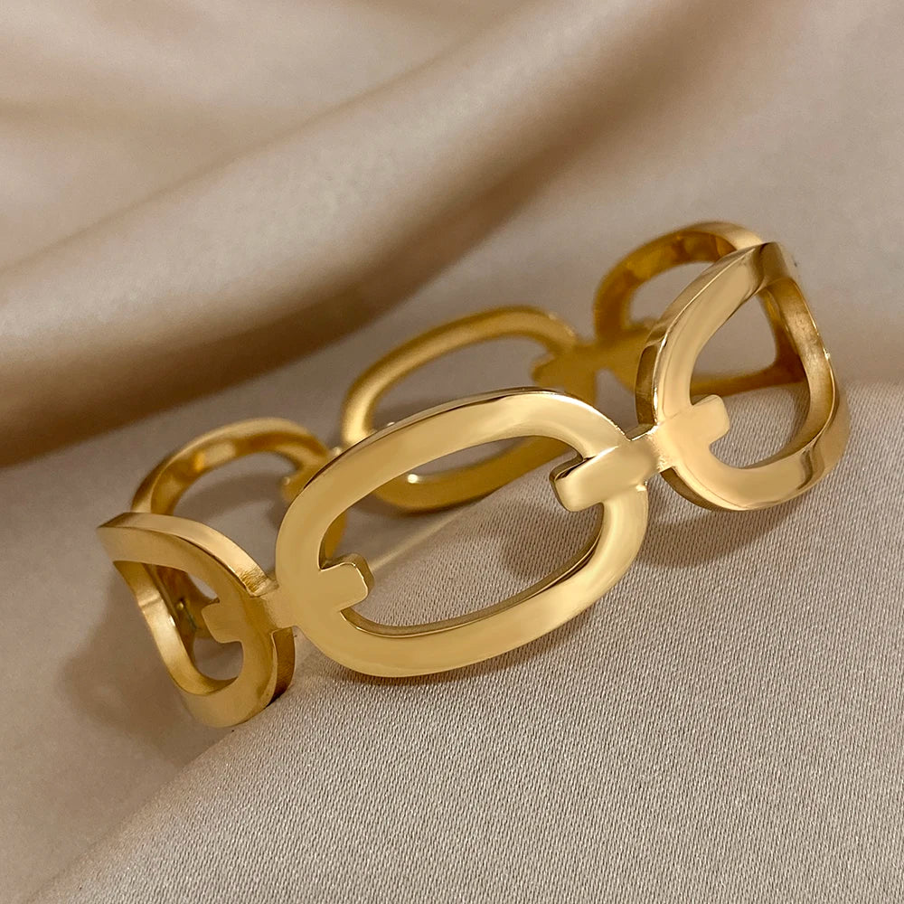 Bracelete Oval Dourado