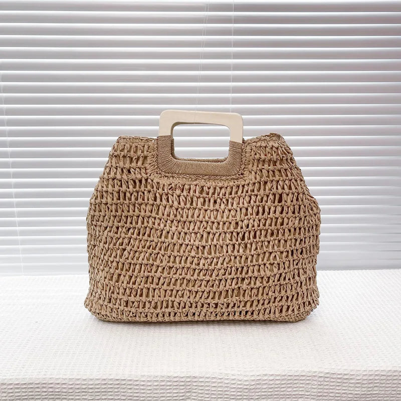 Bolsa de Palha Tecido Feminina Grande Capacidade