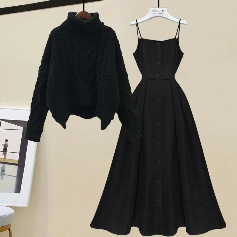 Conjunto de Malha Feminino com Blusa e Vestido