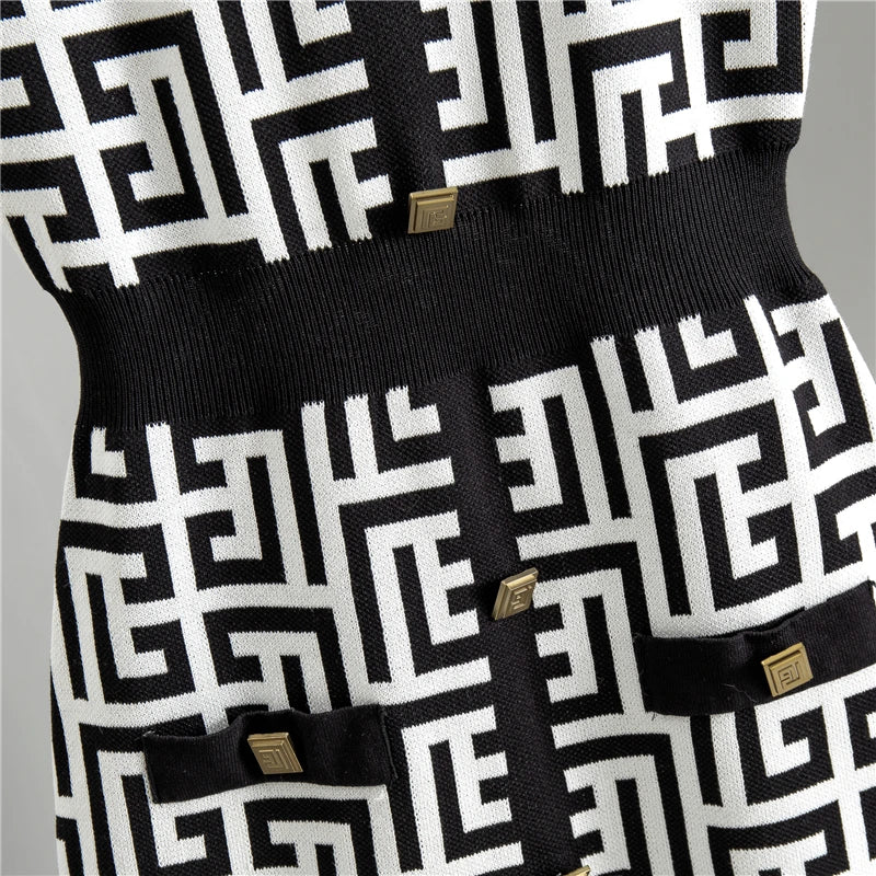 Conjunto Casual de Suéter e Vestido de Malha para Mulheres