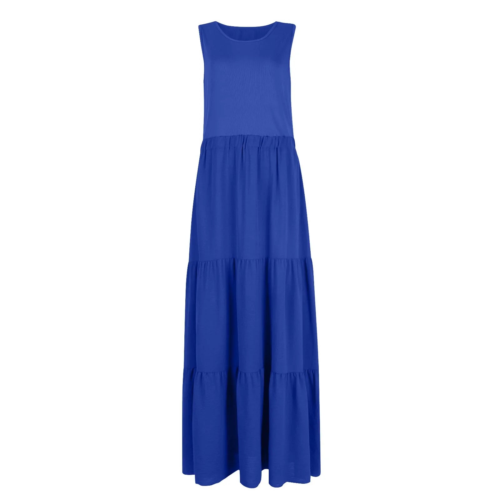 Vestido Longo de Praia Boêmio Sem Mangas