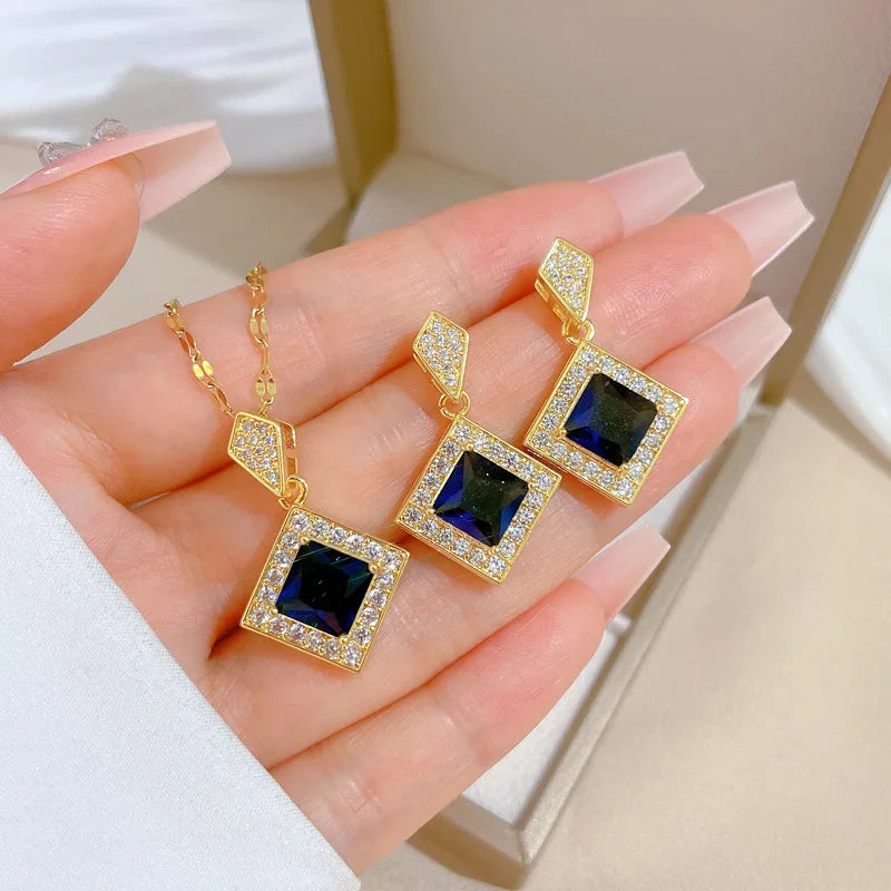 Conjunto Jóias Azul Escuro