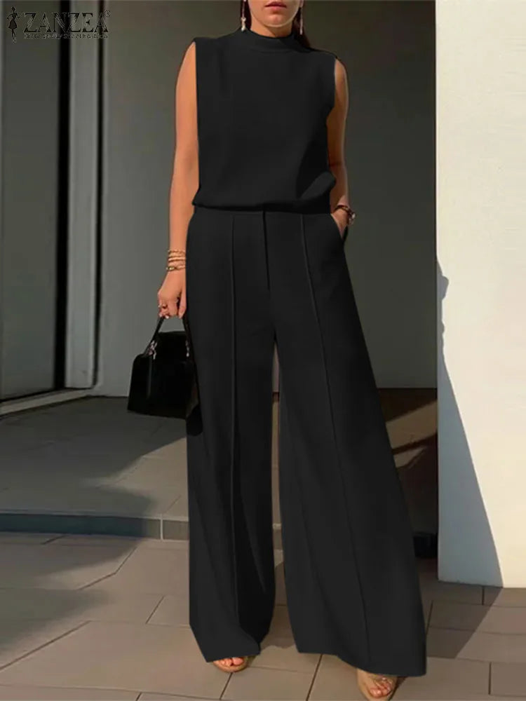 Conjunto Elegante de Calças e Regata para Mulheres