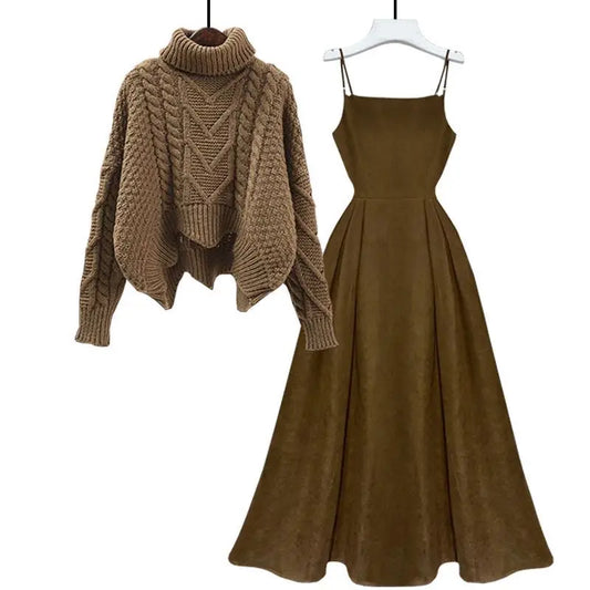 Conjunto de Malha Feminino com Blusa e Vestido