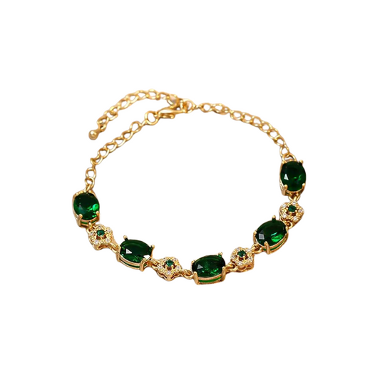 Pulseira Luxo Verde Cristal