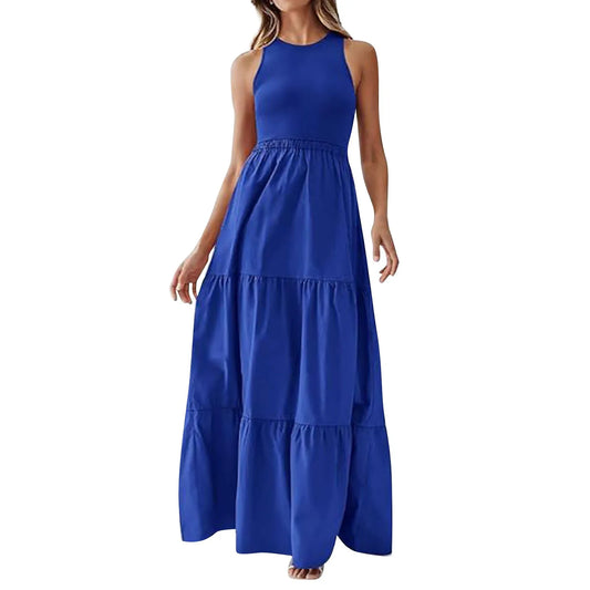 Vestido Longo de Praia Boêmio Sem Mangas